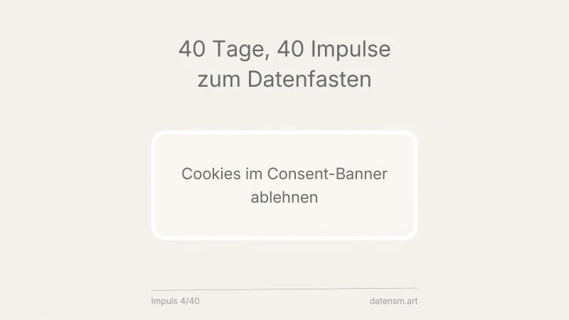 Cookies ablehnen spart Daten – und ist kein Boykott