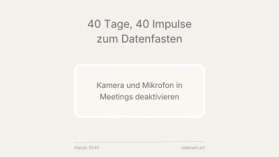 Kamera aus im Meeting: 80 % weniger Daten, gleicher Inhalt