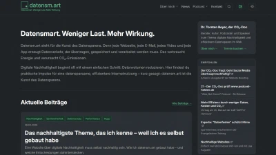 Screenshot der Startseite von datensm.art